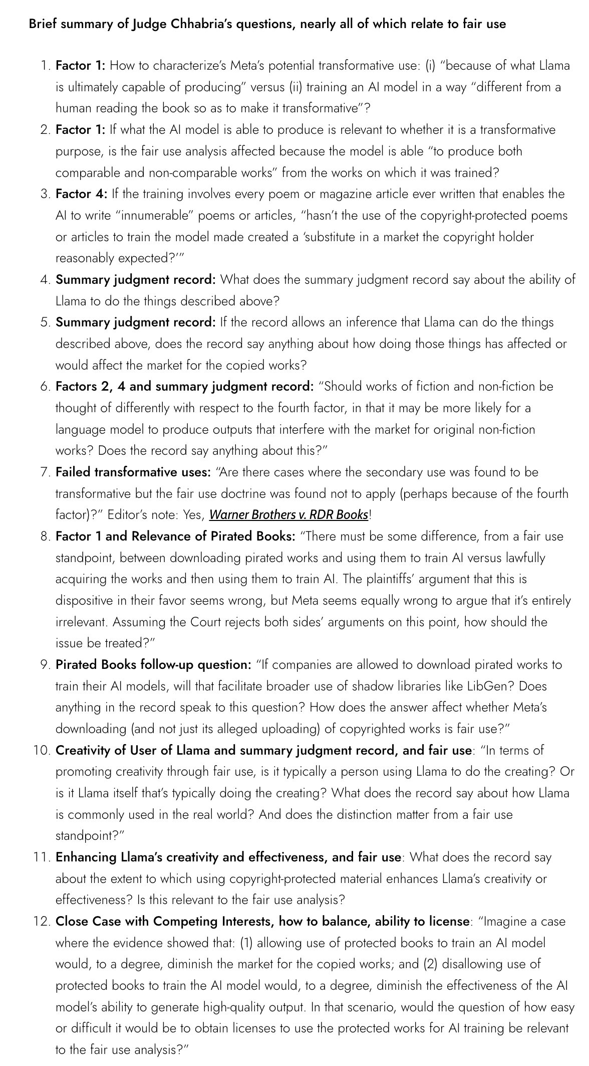 Today Judge Chhabria is the most important judge in the AI copyright lawsuits