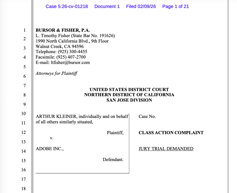 Shadow Library Strategy strikes yet again: Kleiner v. Adobe is 81st copyright suit v. AI companies