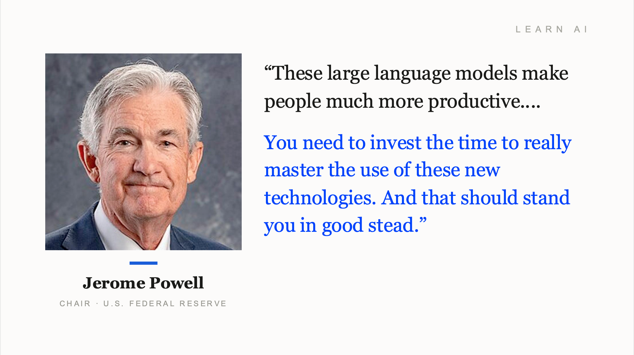 Amid anti-AI backlash, sound advice from Jerome Powell, Justice Sotomayor, and Martin Scorsese: Learn AI