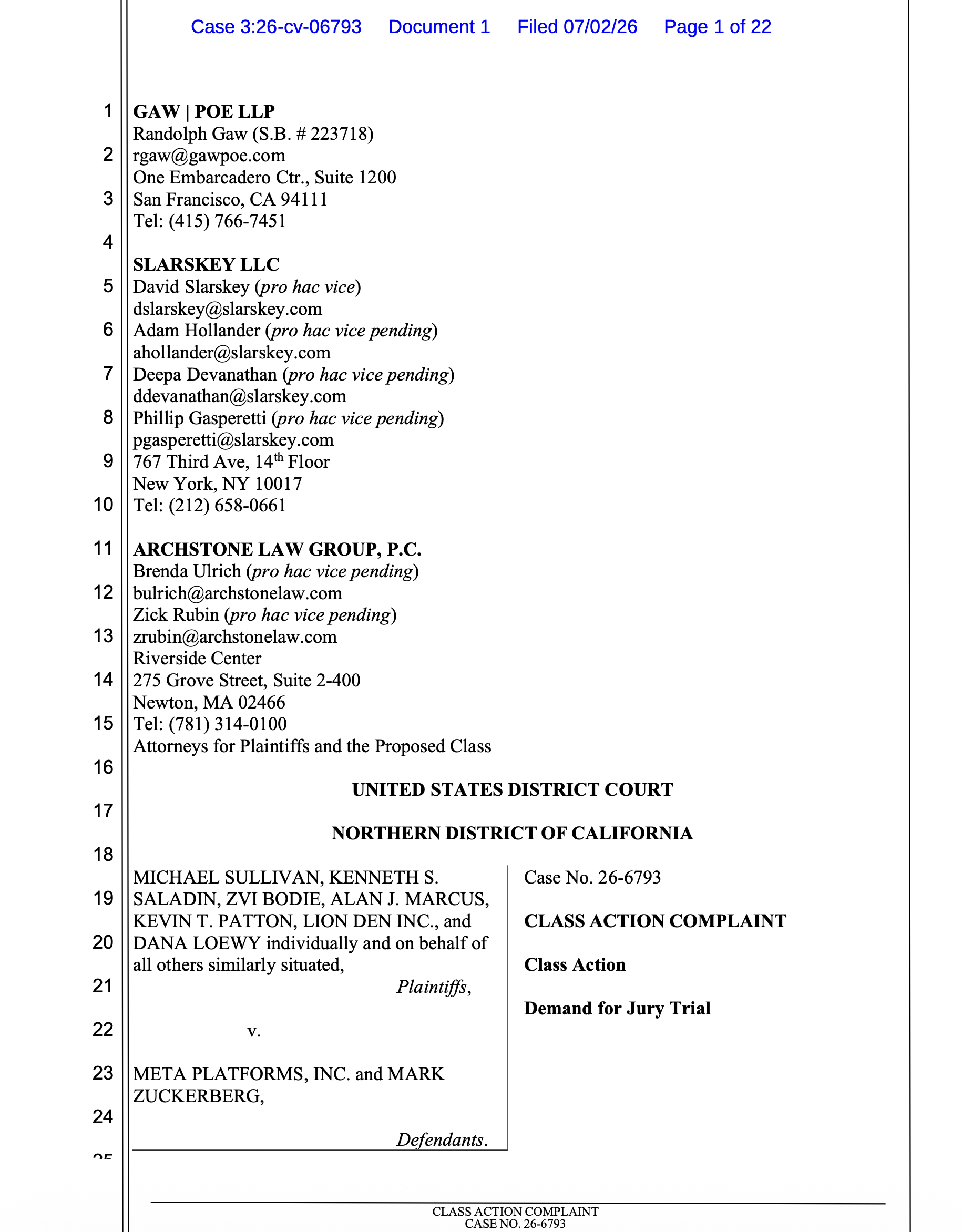 Michael Sullivan and textbook authors sue Mark Zuckerberg, Meta for copyright infringement