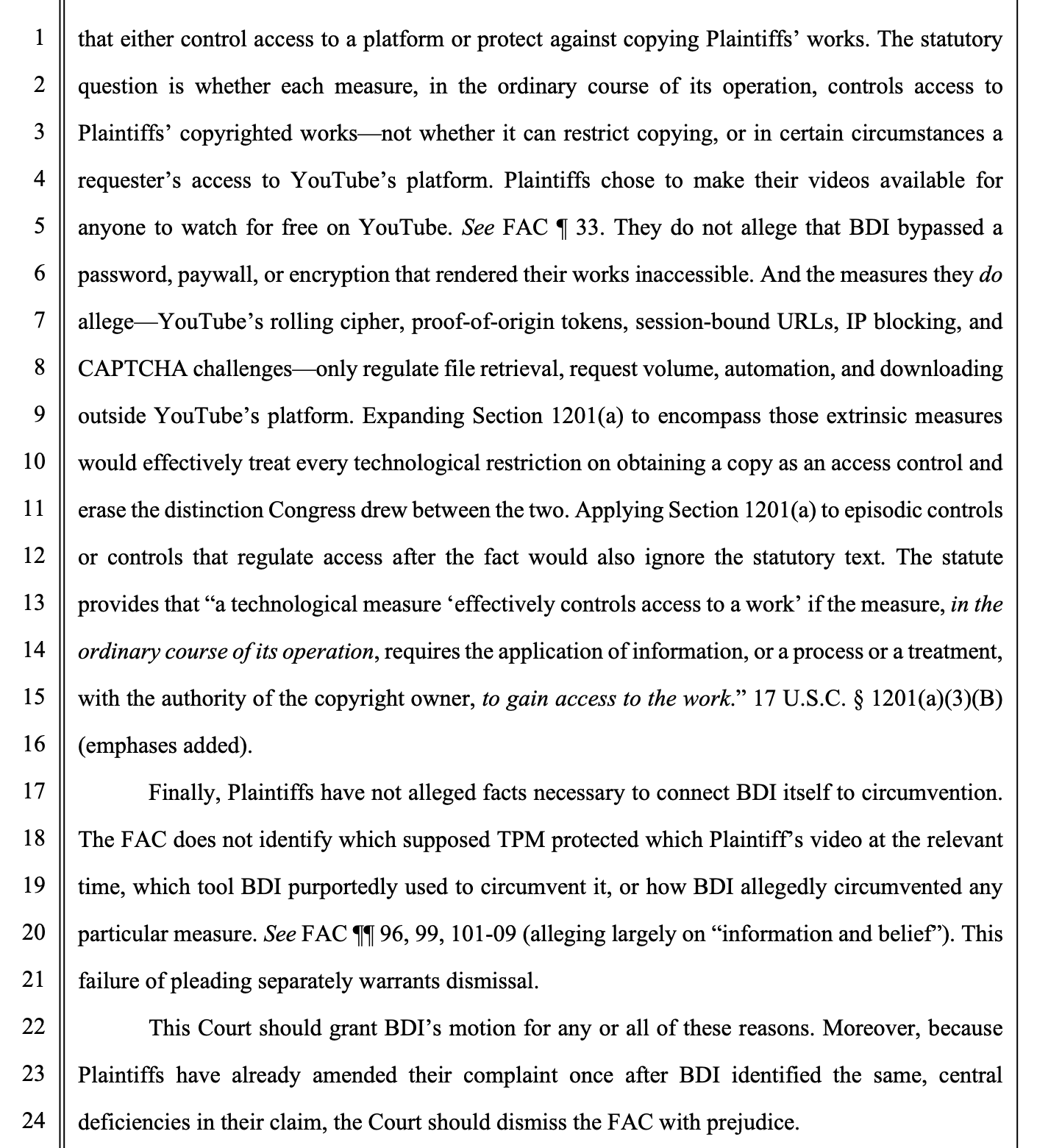 Bytedance reply in support of dismissing Ted Entertainment’s suit