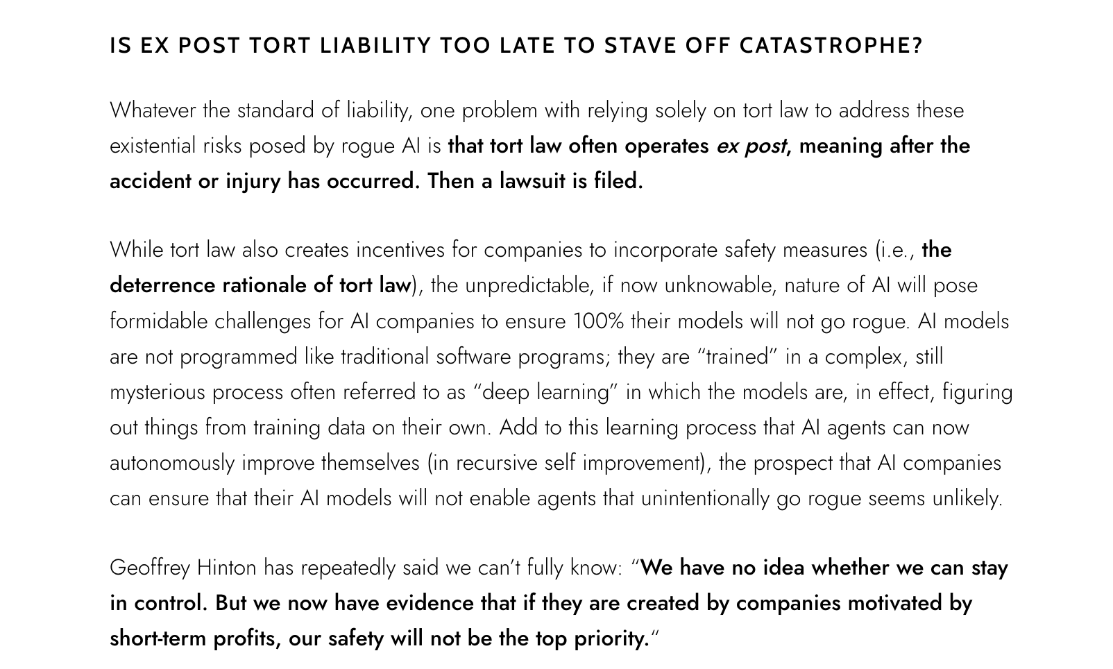 Is tort law the antidote to rogue AI doomsday risks?